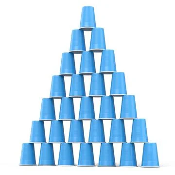 Set of pastic disposable party cup for juice, fresh, beer on white background Stock Illustration