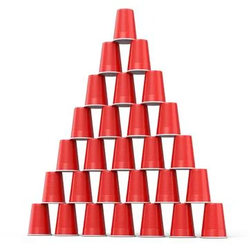 Set of pastic disposable party cup for juice, fresh, beer on white background Stock Illustration