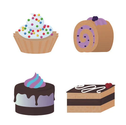 A set of pastries. Stock Illustration