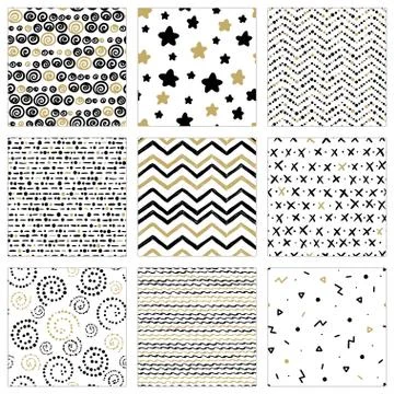 Set pattern with gold Stock Illustration