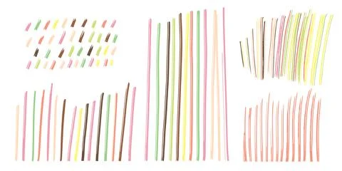 Set Pattern, line hand drawn texture. Hatch drawing pen ink Stock Illustration