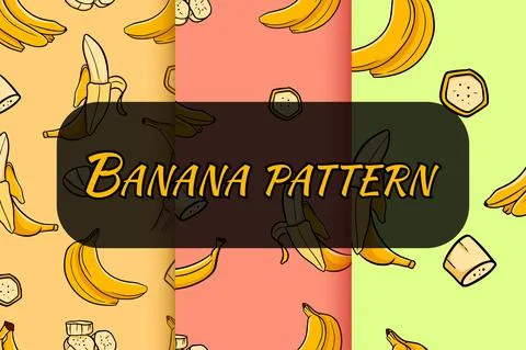 Set Pattern on tropical fruits. Seamless pattern for printing. Stock Illustration