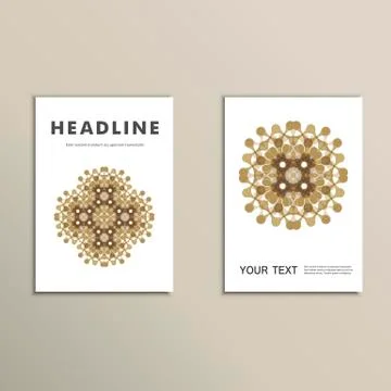 Set of patterns with abstract colored shapes Stock Illustration