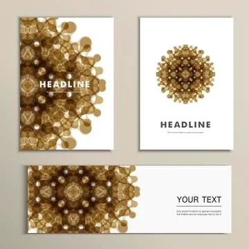 Set of patterns with abstract colored shapes Stock Illustration