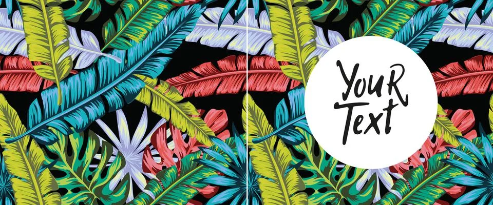 Set of patterns and backgrounds for flyers or posts for social networks, exot Illustrazione stock