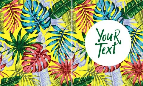 Set of patterns and backgrounds for flyers or posts for social networks, exot Stock Illustration