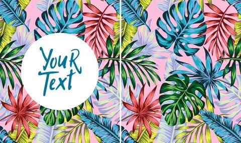 Set of patterns and backgrounds for flyers or posts for social networks, exot Stock Illustration