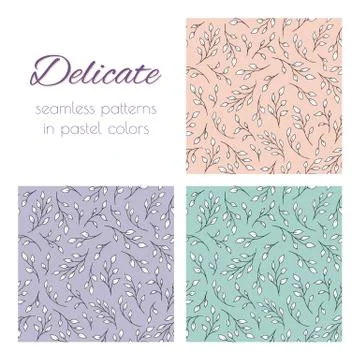 Set of patterns with branches イラスト素材