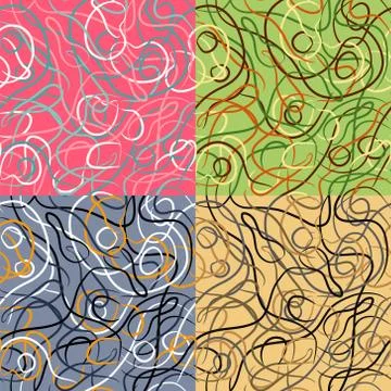 Set of patterns with bright stripes Stock Illustration