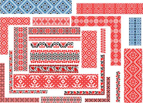 Set of Patterns for Embroidery Stitch Stock Illustration