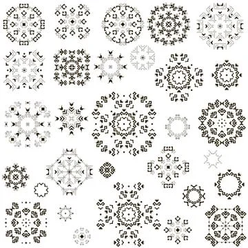Set of patterns in ethnic style Stock Illustration