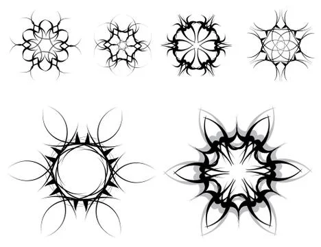 Set of patterns gothic Stock Illustration