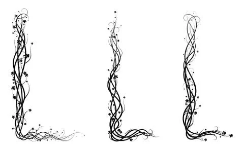 Set of patterns from ivy. weaving plants new Illustrazione stock