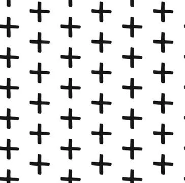 Set of patterns. Set of simple seamless 4 black and white Scandinavian trend Stock Illustration