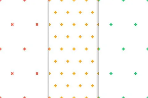 Set of patterns. Set of simple seamless 3 colour Scandinavian trend seamless  Ilustração Stock