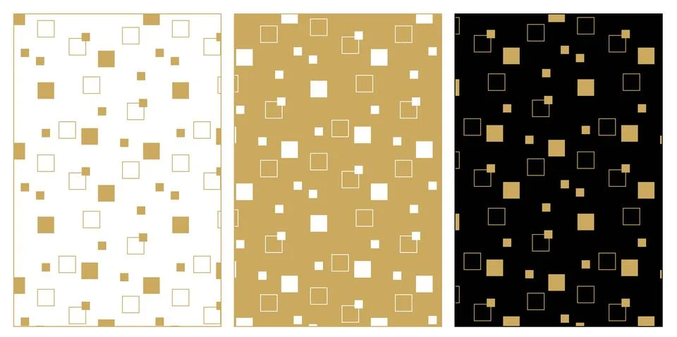 Set of patterns with squares, crosses, stripes, lines. Stock Illustration