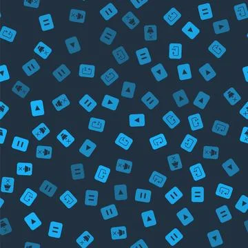 Set Pause button, Repeat track music player, Play and Speaker mute on seamless Stock Illustration