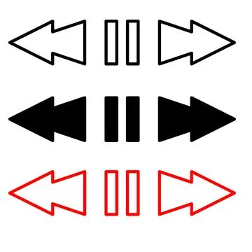 Set of pause stop vector Icons Stock Illustration