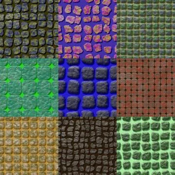 Set of pavement seamless generated textures Stock Illustration