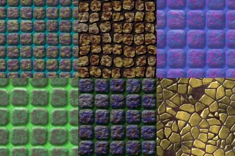 Set of pavement seamless generated textures Stock Illustration