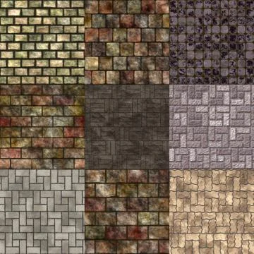 Set of pavement seamless generated textures Stock Illustration