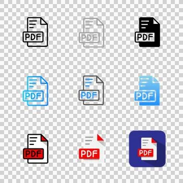Set pdf document icons. file type symbols can be used for formats, documents Stock Illustration