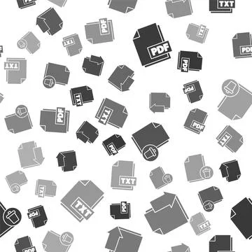 Set PDF file document, Document with download, Delete file document and TXT file 库存插图