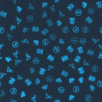 Set Peace cloud, Vinyl player, No war and Sneakers on seamless pattern. Vector Stock Illustration