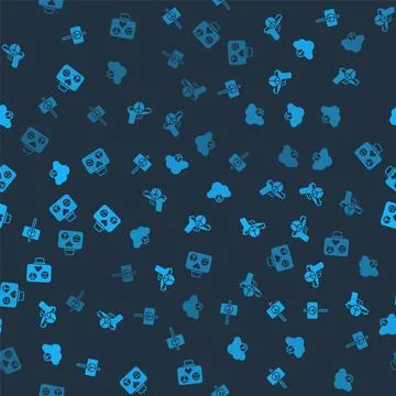 Set Peace, No war, cloud and Suitcase for travel on seamless pattern. Vector Stock Illustration