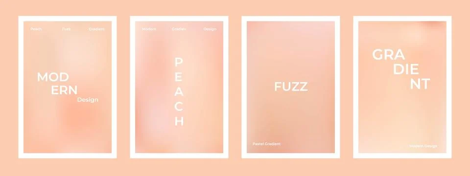 Set of peach pink gradient background. Nude, peach and apricot gradient sof.. Stock Illustration