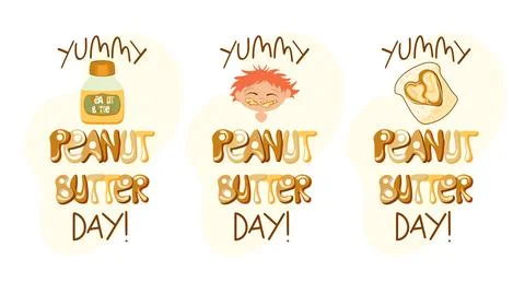 Set of peanut butter elements. Peanuts, splash and pancakes drizzled with map Stockillustratie