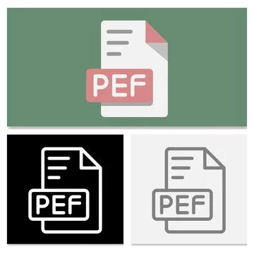 Set Pef document file type icons Illustrazione stock