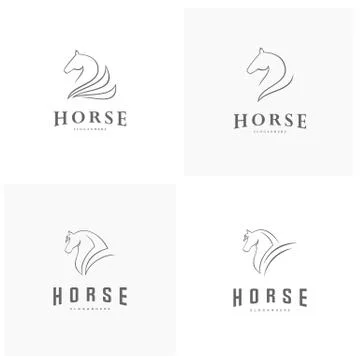 Set of Pegasus Vector Logo Template. Horse logo template Stock Illustration
