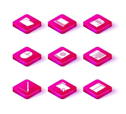 Set Pen line, Delete folder, Computer mouse, User manual, Envelope, Telephone Stock Illustration