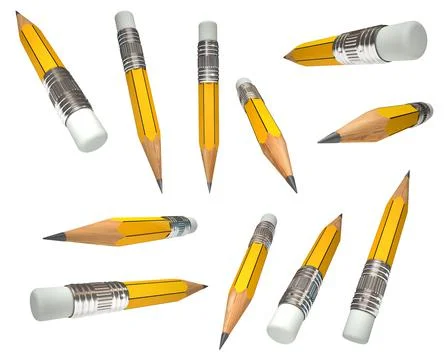 Set pencil 3d render イラスト素材
