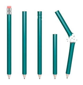 Set of pencil in different states Stock Illustration