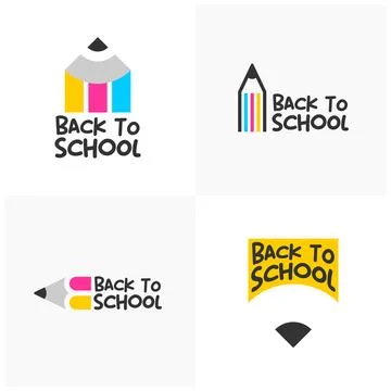 Set of Pencil logo vector template, Creative Pencil design concepts illustr.. Stock Illustration