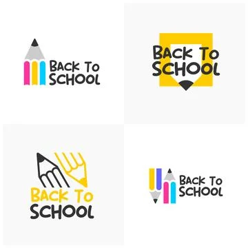 Set of Pencil logo vector template, Creative Pencil design concepts illustr.. Illustrazione stock