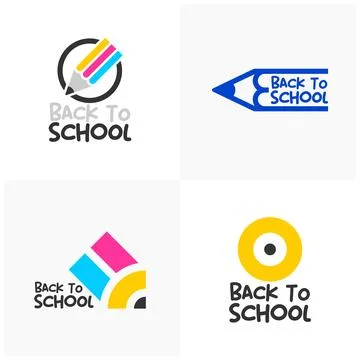 Set of Pencil logo vector template, Creative Pencil design concepts illustr.. 库存插图
