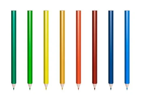 Set of pencils for coloring Stock Illustration