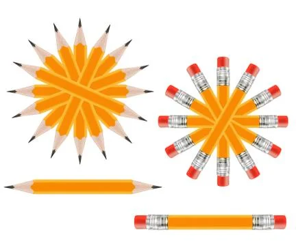 Set of Pencils Stock Photos