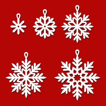 Set of pendants of snowflakes.  Stock Illustration