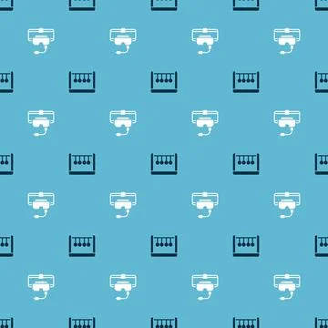 Set Pendulum and Virtual reality glasses on seamless pattern. Vector 스톡 일러스트