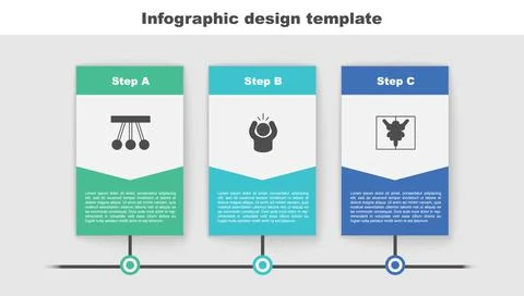 Set Pendulum, Anger and Rorschach test. Business infographic template. Vector Stock Illustration