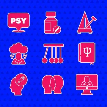 Set Pendulum, Bipolar disorder, Psychologist online, Psychology book, Psi Stock Illustration