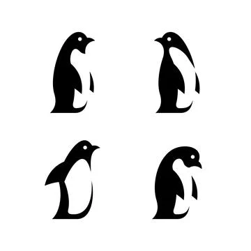 Set of Penguin logo Stock Illustration