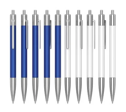 Set of Pens - Isolated Stock Illustration