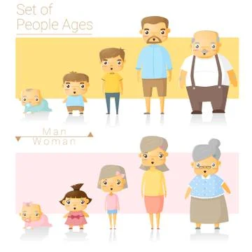 Set of people ages Stock Illustration