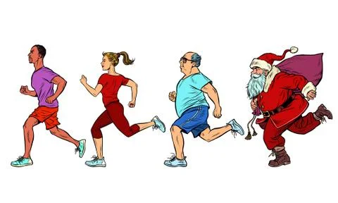 Set people are running 库存插图