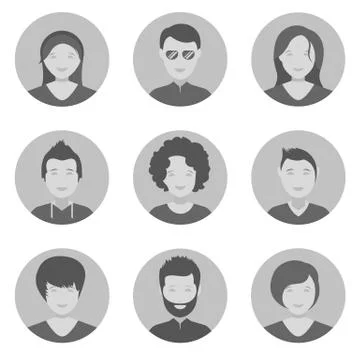 Set of people avatar in style flat design Illustrazione stock gratuita